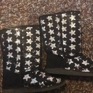 Girls sparkly star boots size 5